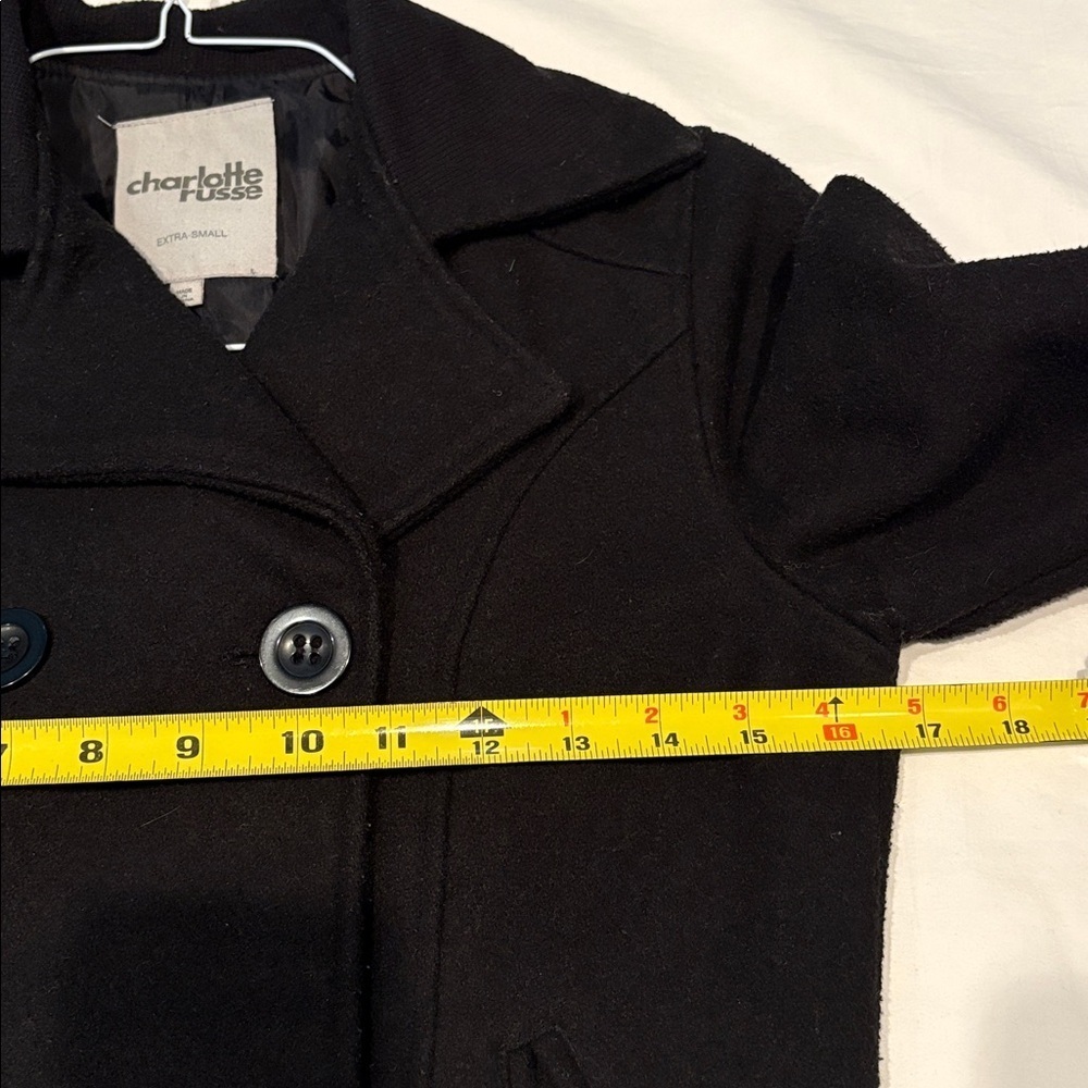 Charlotte Russe Double Breasted Wool Coat.  XS - Picture 8 of 10